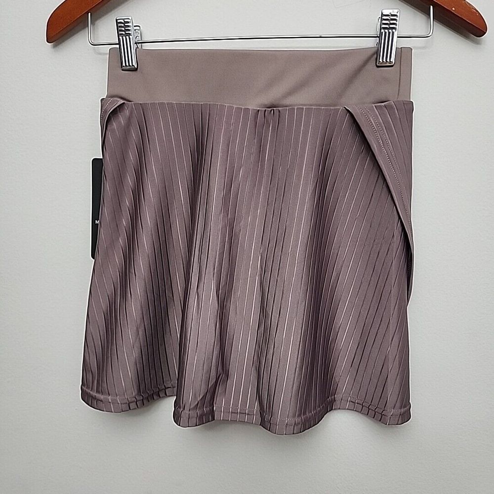 Move Theology Sheer Stripe Tennis Skort Size XS Taupe Golf Skirt Athleisure - Picture 3 of 8